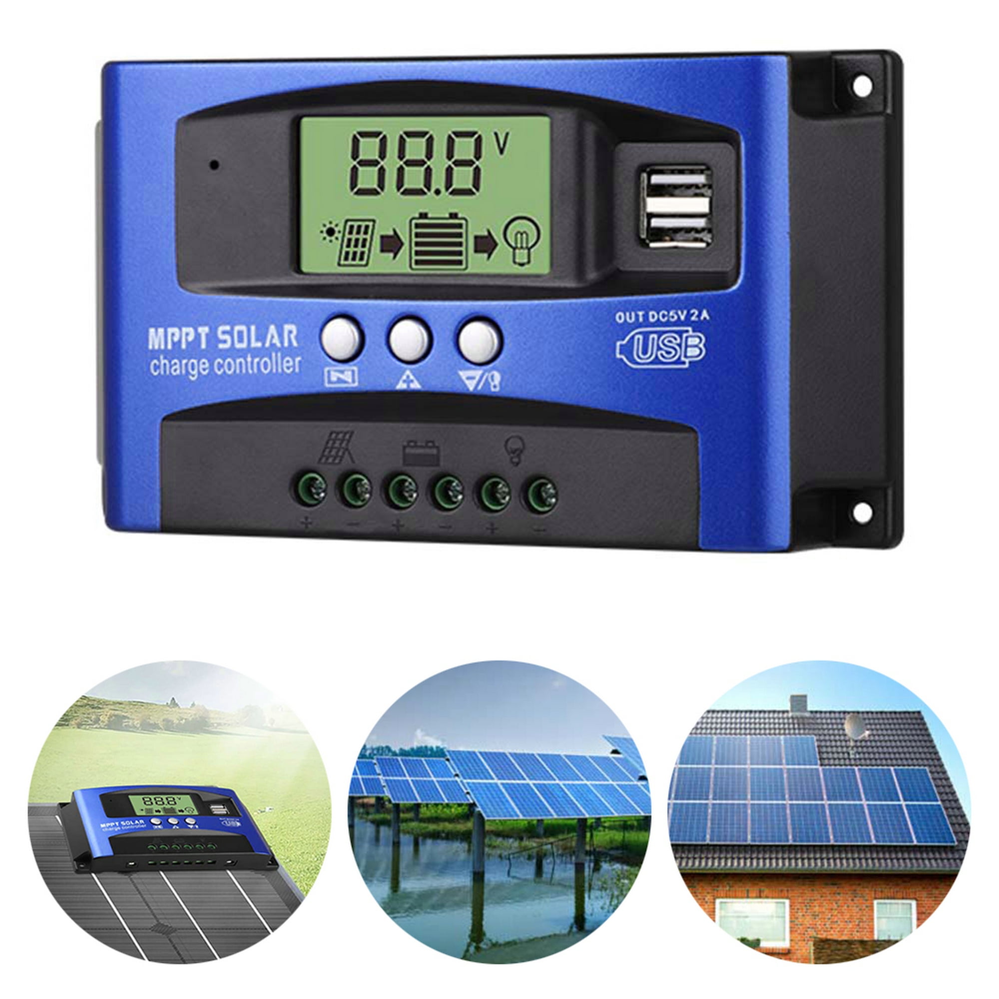 30 100a Mppt Solar Panel Regulator Charge Controller 12v 24v Battery Charging Walmart Com