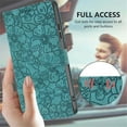 thumbnail image 6 of Leather For Samsung Galaxy A56 5G Case Cherry Blossom Embossed Flip Wallet Leather Case with Card Holder Magnetic Closure Shockproof Kickstand Protective Phone Cases Cover,Green,For Galaxy A56 5G, 6 of 8