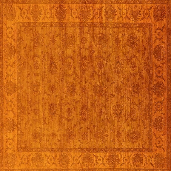 Ahgly Company Indoor Square Oriental Yellow Industrial Area Rugs, 5' Square