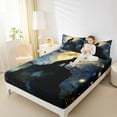 thumbnail image 5 of Feelyou Rustic Tribal Wolf Twin Sheet Sets, Mystic Moon Galaxy Twin Fitted Sheet, Teens Kids Boys Girls Flat Sheet, Ultra Soft Bedroom Decor, 3-Piece, 5 of 8