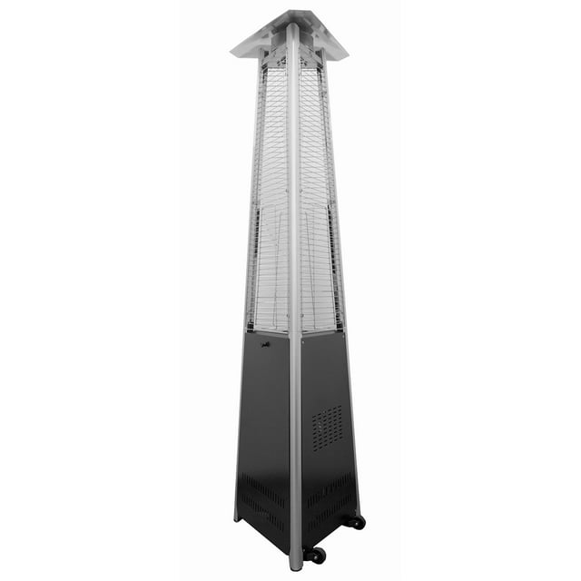 Hiland HLDS01-CGTPC Chauffe-Terrasse Pyramidal au Propane avec Roues, 87 Pouces, Noir Mat