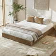 thumbnail image 2 of Full Bed Frame, Wood Platform Bed with Fluted Design, Low Profile BedFrame, Minimalist Bed Base with Noise-Free, Easy Assembly, No Box Spring Needed, Walnut, 2 of 6