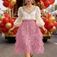 thumbnail image 6 of Women's Solid Tulle Skirts High Low Layered A-line Skirt Irregular Tutu for Women - Puffy Fairy Skirt Elastic High Waist Sparkly Dance Skirts - Skirts for Daily Party Club Watermelon Red S, 6 of 6