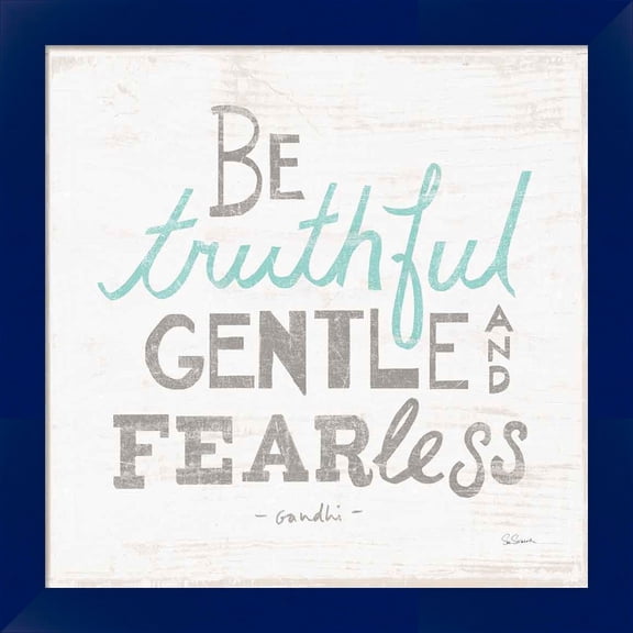 Great Art Now Be Truthful Gray by Sue Schlabach, Framed Wall Art, 14W x 14H
