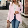 thumbnail image 4 of Jtjvou Lightweight Cardigan for Women Plus Siz High Low Hem Tops Open Front Long Sleeve Casual Loose Breathable Cover Ups Dusters Trendy Soft Thin Cardigans Pink M, 4 of 8