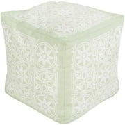 Surya Rug Rug Cube Mint Pouf - Mint Ivory - 18 x 18 x 18 in.