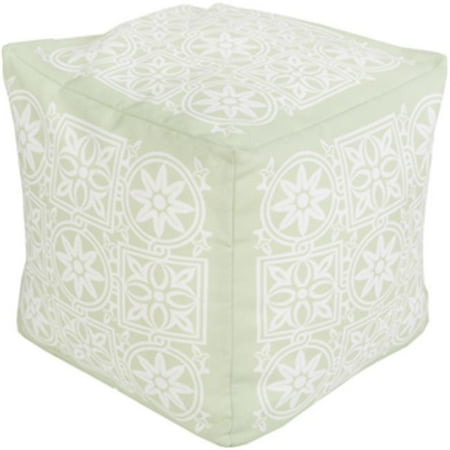 Surya Rug Rug Cube Mint Pouf - Mint Ivory - 18 x 18 x 18 in.