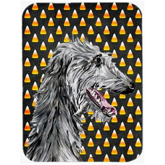 Scottish Deerhound Candy Corn Halloween Mouse Pad, Hot Pad Or Trivet, 7.75 x 9.25 In.