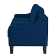 thumbnail image 5 of Miekor Furniture Modern 3 Piece seat Sofa Couch with Scooped Armrest/Wood legs,Upholstered Velvet 3-seat Sofa with Removable Cushions for Livingrooom Bedroom,Navy W4US3471, 5 of 9