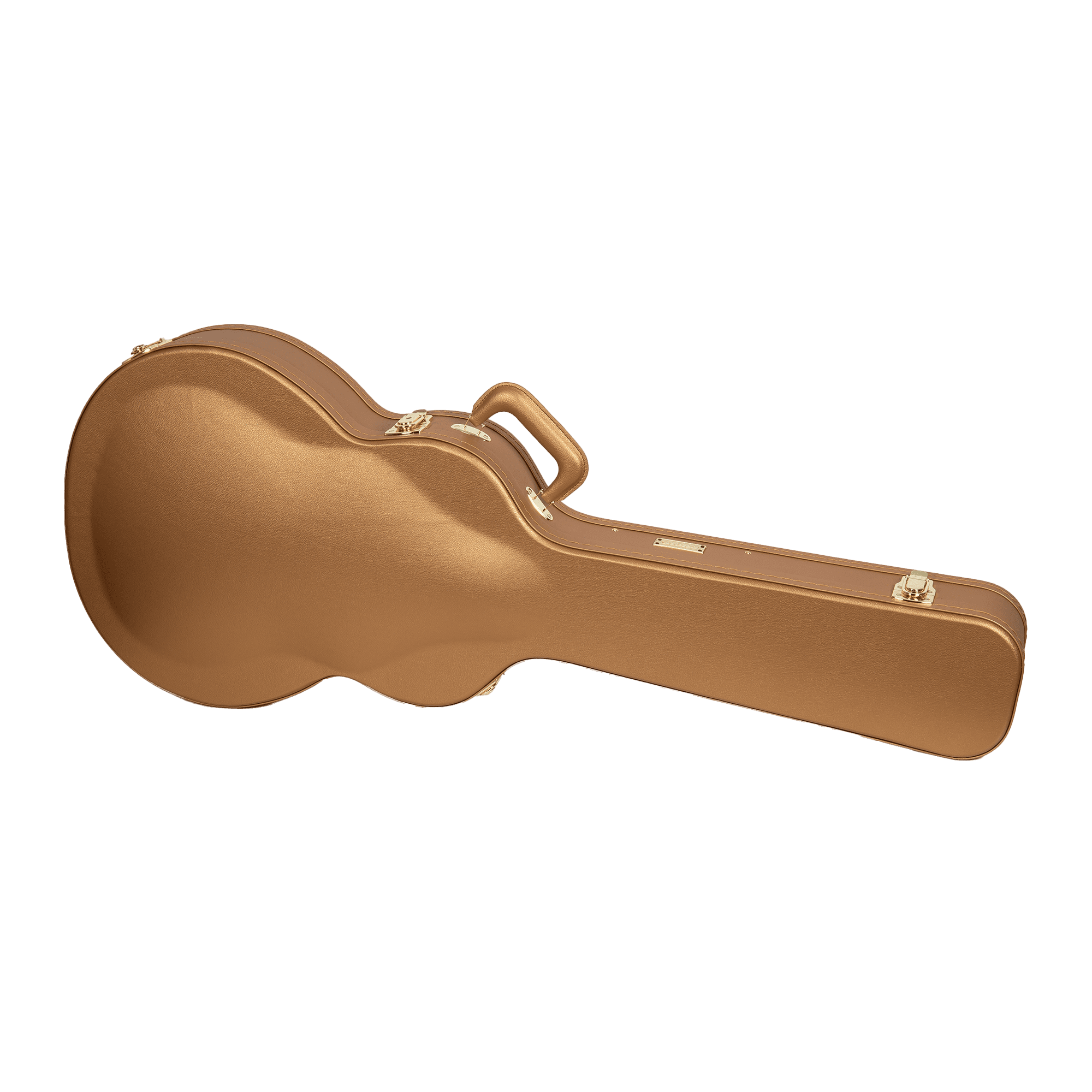 Crossrock Designer Series Case fits 335 Style 6-string Semi-Hollow Electric Guitars- Security Lock, Metal Feet, Storage Space- Luxury Gold