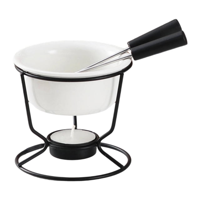 Olla para fondue de queso con tenedores, taza para derretir , vela de té, olla para derretir chocolate, para dulces, tapas y