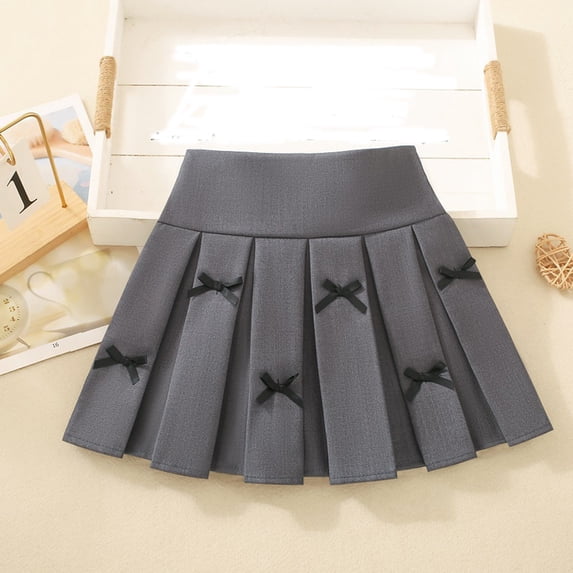 Uniform Skirts for Girls Pleated Skirt for Girls Grey Kids Uniforms Skirts for Girls 6-7 Years