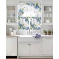 thumbnail image 3 of Blue Hydrangea Swag Curtains for Living Room/Bedroom Windows, Farmhouse Butterfly Spring Floral Kitchen Curtains and Valances Set 36 Inch Length, Light Filtering Swags Valance Curtain Panels, 3 of 5