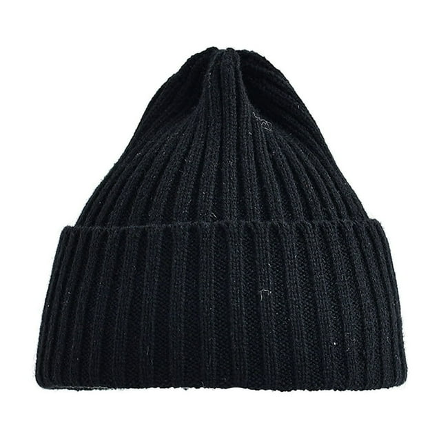 Ribbed Thickened Ear Protection Baby Beanie Winter Children Candy Colored Warm Knitted Hat Photography Props