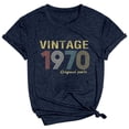 thumbnail image 7 of Trendfront Womens Vintage 1970 T Shirts Letter Graphic V Neck Casual Short Sleeve Loose Fit Tops Trendy Fashion Tee Pullover Daily Wear, 7 of 7