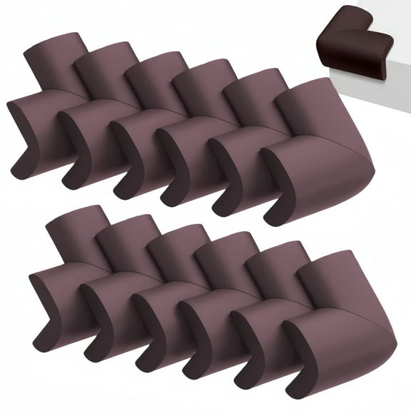 Safety Pre-Taped Rubber Table Edge Corner Covers 12 Pack for Baby Proofing