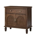 thumbnail image 7 of Tina's Home 27" Tall Traditional Storage Wood End Table with Charging Station & Adjustable Shelf, Side Table for Apartment and Living Room Walnut, 7 of 7