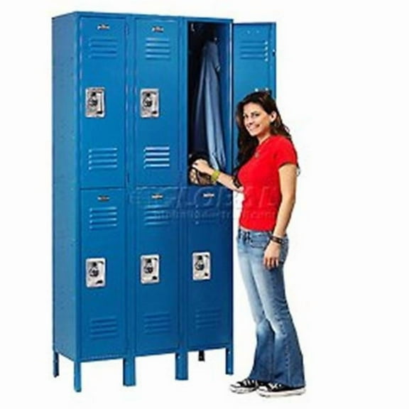 Double Tier Infinity Locker with 6 Door Ready to Assemble - Blue