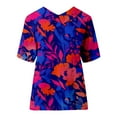 thumbnail image 4 of SHITINN Summer Women's Elegant Floral Print Loose Blouse with Classic Collar Retro Casual T Shirt Womens Blouses Casual Womens Short Sleeve Tops Summer Fashion Women, 4 of 4