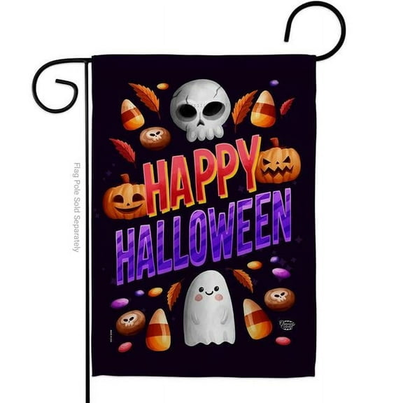 13 x 18.5 in. Halloween Treat Garden Flag with Fall Double-Sided Decorative Vertical Flags House Decoration Banner Yard Gift