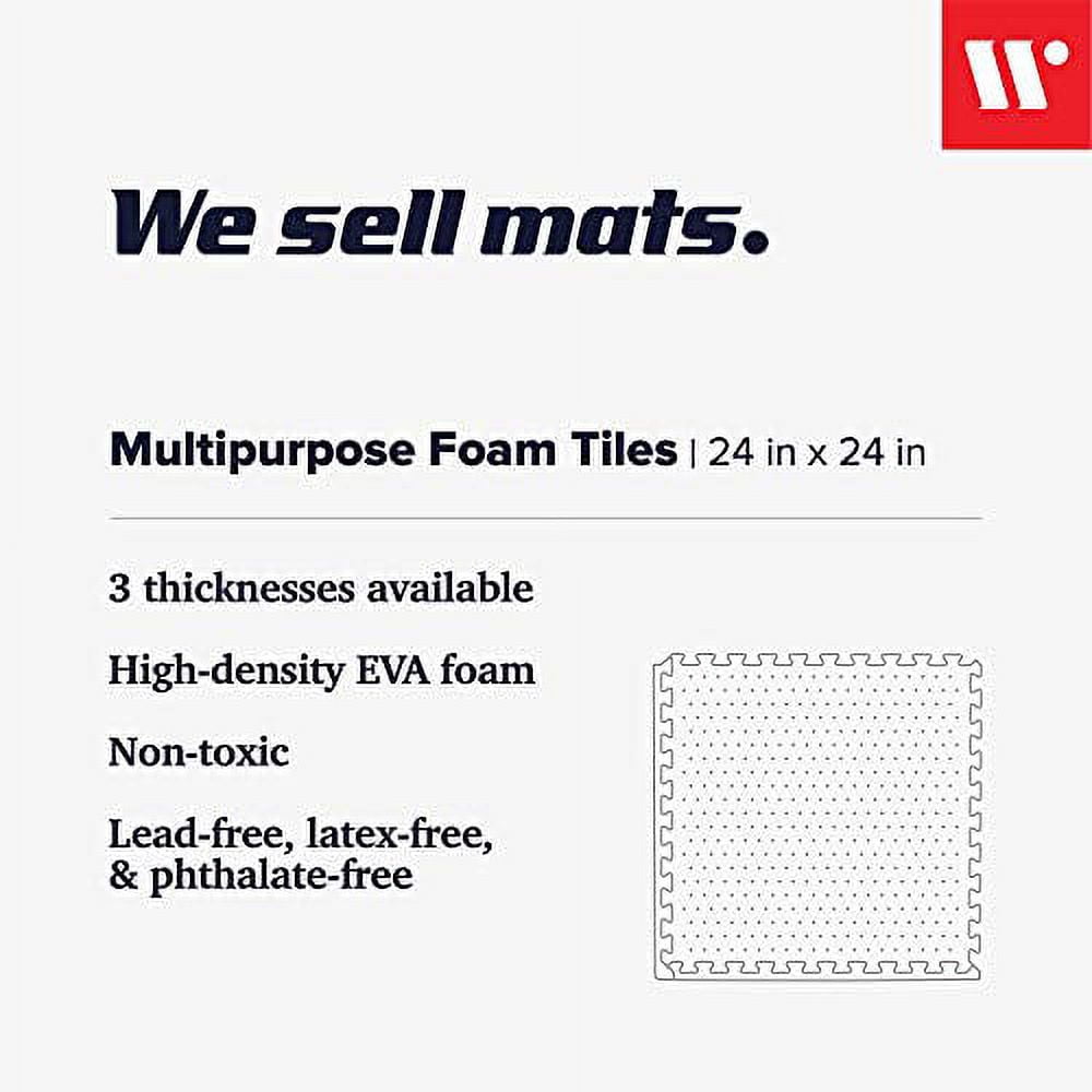 We Sell Mats 24 Sq. Ft. Black EVA Foam Interlocking Floor Mats Cushioned 6 Piece