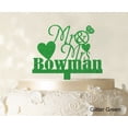thumbnail image 1 of Personalized Mr & Mrs Wedding Cake Topper Personalized Glitter Green Cake Topper Color Option Available 5-7 Inches Wide, 1 of 1
