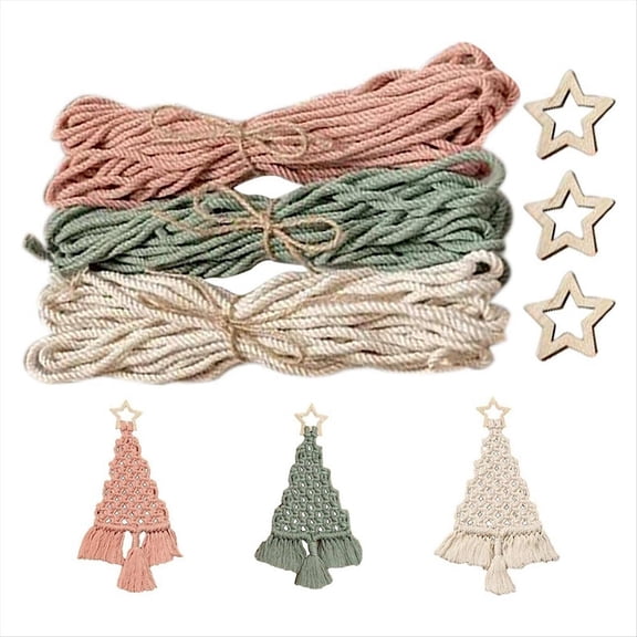 Macrame Woven Christmas Tree DIY Kit Christmas Craft Gift Kit Very Suitable for Family Friends Perfect Holiday Gifts,1 * woven bag