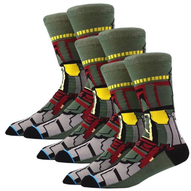 Calcetines SockStarWar12 3 Pares 6.5-10.5US Boba Fett Calcetines Tubo Medio Algodón.