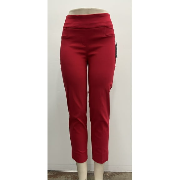 Zac & Rachel pull on stretch Millenium slim ankle Pants , Lipstick Red , 8