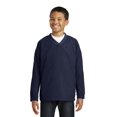 thumbnail image 1 of Sport-Tek ®  Youth V-Neck Raglan Wind Shirt. Yst72 S True Navy, 1 of 5