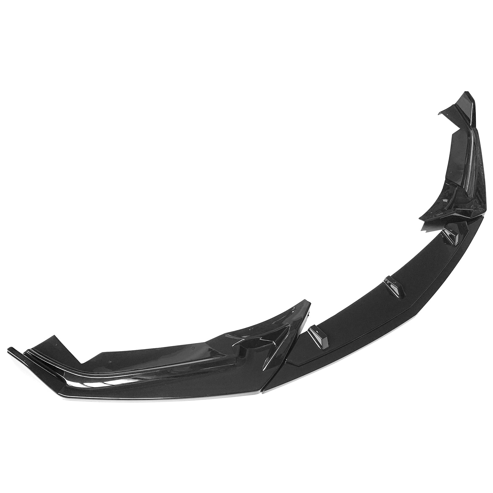 Ikon Motorsports Compatible with 2020-2024 Cadillac CT5 Premium Luxury & Luxury 3PCS Front Bumper Lip Spoiler Kit IKON Style PP Gloss Black