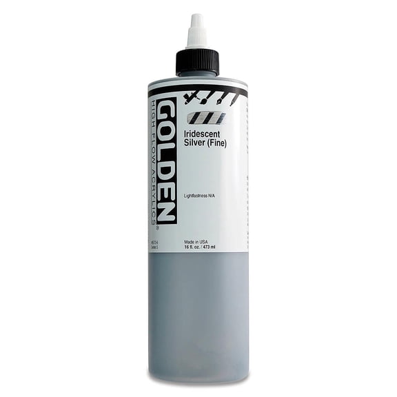 Golden� High Flow Acrylic, 16 oz., Iridescent Silver Fine