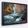 thumbnail image 4 of DESIGN ART Designart 'Autumn Mountain Waterfall Long View' Landscape Photography Framed Canvas Print, 4 of 5