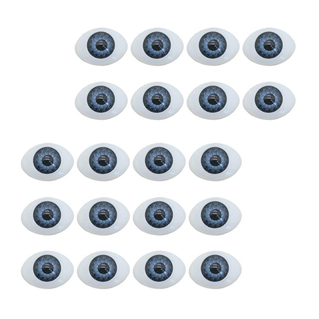 de 20 piezas de ojos simulados de muñeca de 0,6 pulgadas x 0,8 pulgadas Gris Macarena Globos oculares de simulación