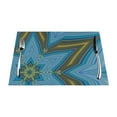 thumbnail image 1 of YFYANG Washable Heat-Resistant Placemats, 70% PVC/30% Polyester, Blue Mandala Pattern Kitchen Table Mat, 12" x 18" 4 Piece, 1 of 6