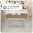 thumbnail image 3 of PABUBE Bathroom Rugs 16"x24", Absorbent Bath Mats Rugs for Bathroom Floor Non Slip Non Skid, Soft Shag Microfiber Machine Washable Shower Bath Mat for Bathroom Decor, Gray, 3 of 9