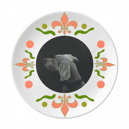 

Dog Pet Animal Lonely Night Flower Ceramics Plate Tableware Dinner Dish
