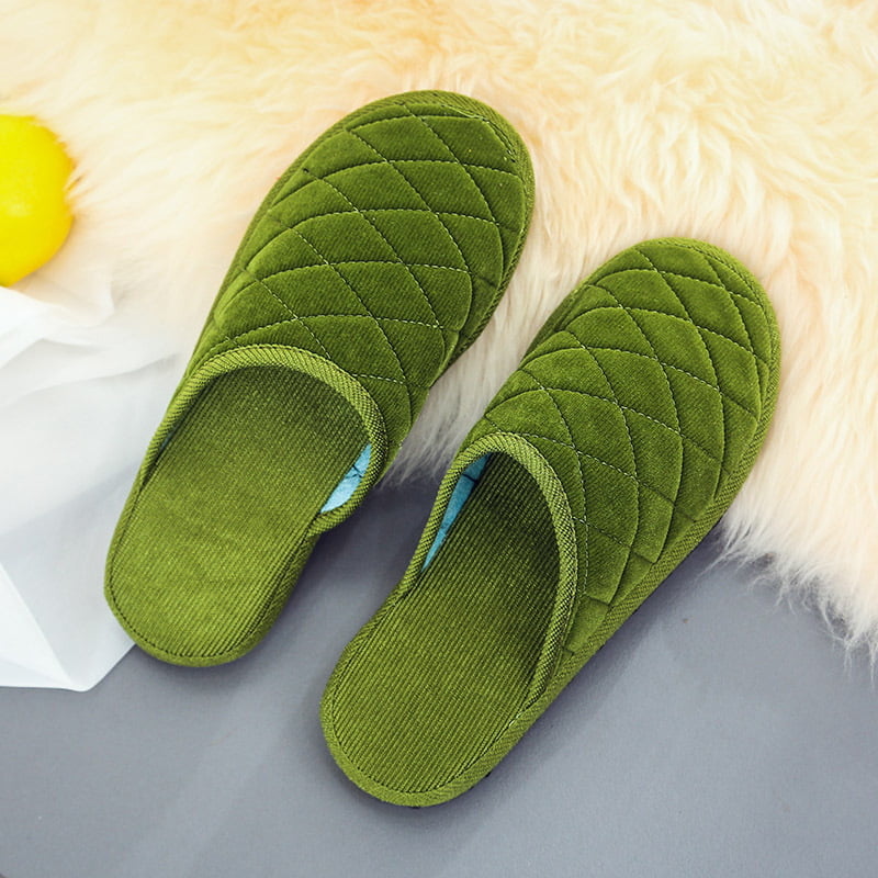 Mens Womens Couple Slippers Warm Flat Non-skid Indoor Bedroom Soft Home Shoes 