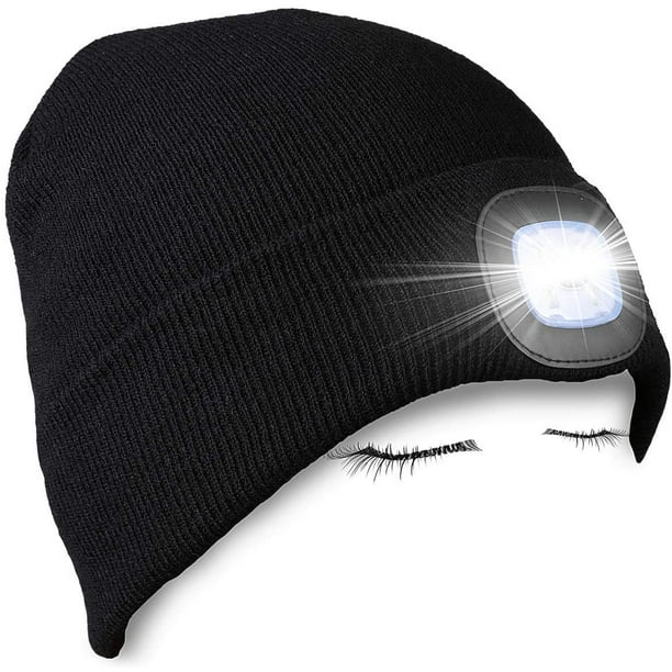 Bonnet lumineux à LED, chapeau mains libres rechargeable par USB