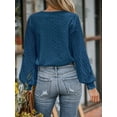 thumbnail image 2 of Cupshe Women's Top Long Puff Sleeve V-Neck Cut Out Lace Trims Cloth, 2 of 5