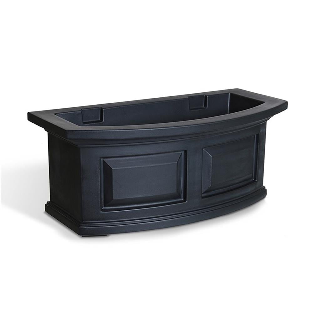 Pemberley Row Polyethylene Black Window Box Rectangular Weatherproof 24" Unassembled