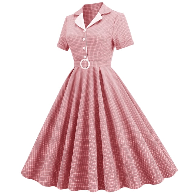Robe de Cocktail Vintage Sans Manches/manches Courtes pour Femmes Audrey Hepburn Rétro Élégante des Années 1950 Robe de Bal de Thé
