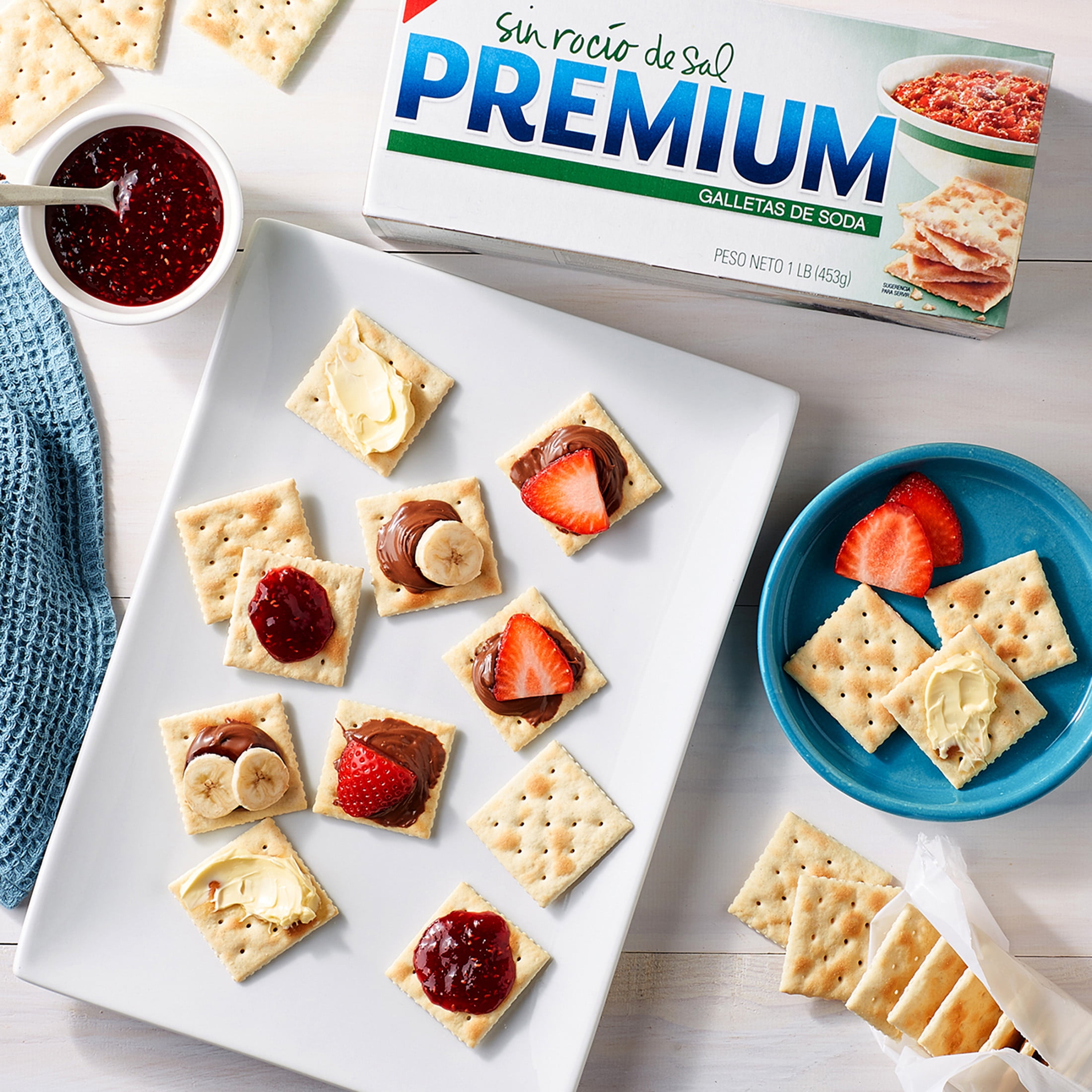 Premium Unsalted Tops Saltine Crackers, Lunch Snacks, 16 oz