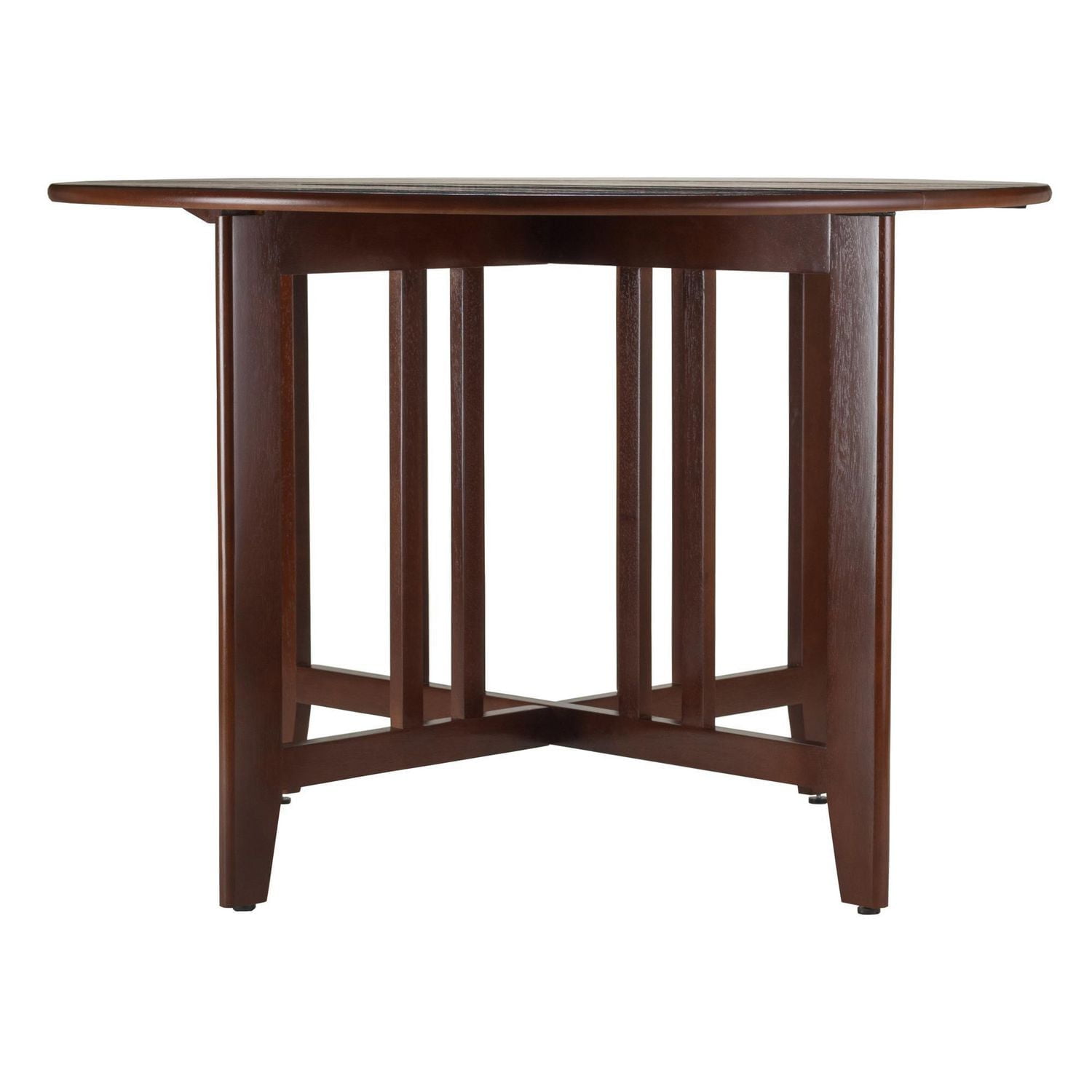 Alamo Double drop leaf round table in Walnut Finish - 94142
