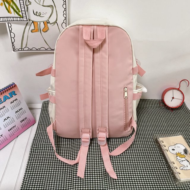 Bolsa Mochila casual Hit Color Student Girl Mochila Mochilas de viaje grandes (rosa) Ehuebsd Para Estrenar