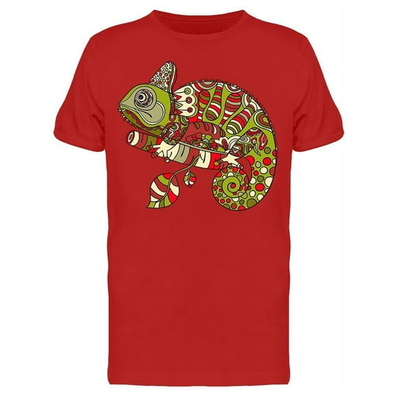 Hand Drawn Chameleon Ethnic T-Shirt Men -Image by Shutterstock, Male Large