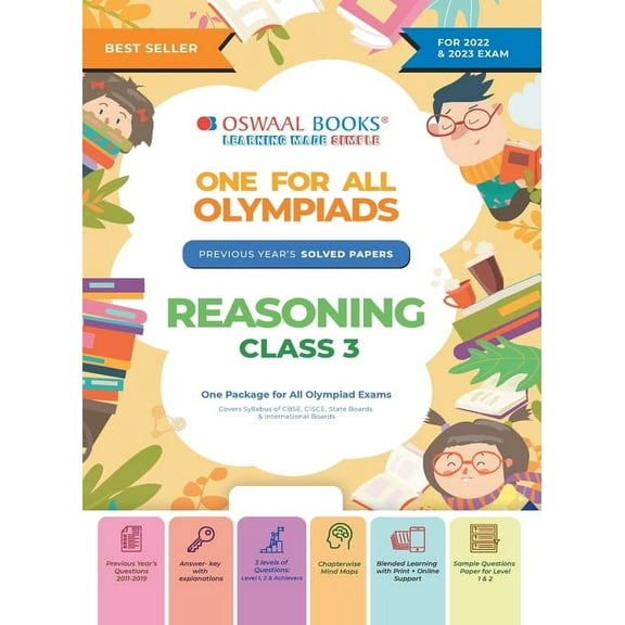 Oswaal One For All Olympiad Previous Years' Solved Papers, Class-3 Reasoning Book (For 2022-23 Exam), (Paperback)