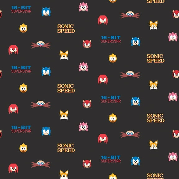 RoomMates Sonic The Hedgehog 16-Bit Superstar Retro Peel and Stick Wallpaper