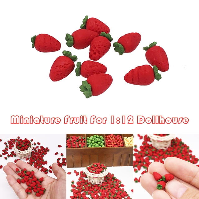 XWSHYW Juguetes para Niños 10 Uds. 1:12 Casa de Muñecas En Miniatura Fruta Fresa Cocina Comedor Modelo Juguete