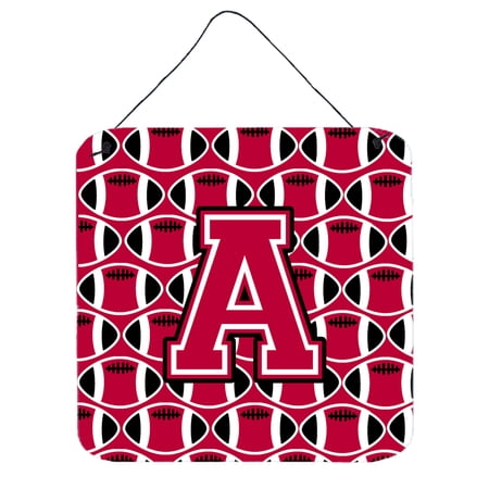 Letter A Football Crimson and White Wall or Door Hanging Prints